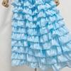 Elegante Completo Estate 2024 con Top a Scollo Quadrato e Gonna Lunga a Strati per Donna