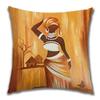 Abstract Painting Africa Cus on Cover African Woman Home Decor Pillow Case Gallery Exotic Ethnic Stye Linen Cus on Cover