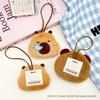 Cartoon Capybara Lanyard, Name Sticker, and Plush Backpack Pendant