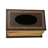 Book Shaped Wooden Tissue Box Decorative Vintage Napkin Storage Box for Massage Shop Red