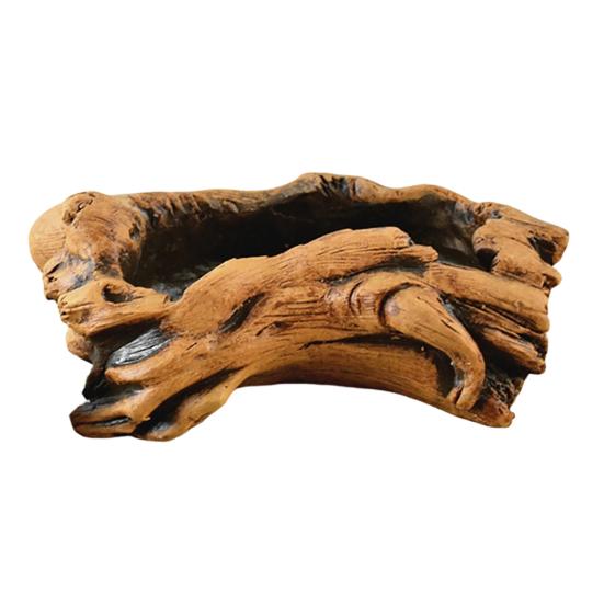Flowerpot Hand-Painted Imitation Old Tree Stump Shape Outdoor Garden Planter Cement Texture Weatherproof Plant Container