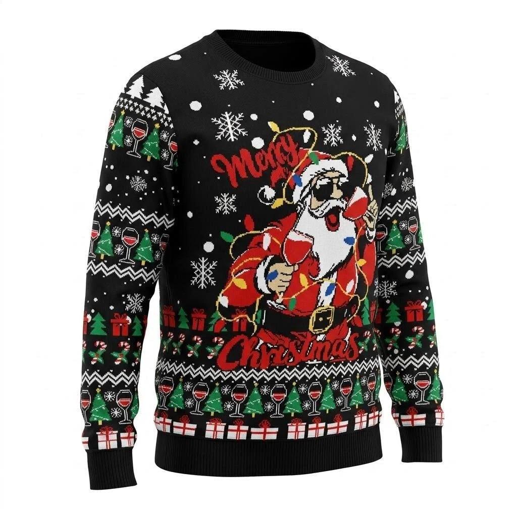 European-Size Parent-Child Jacquard Christmas Sweater Pullover for Autumn and Winter