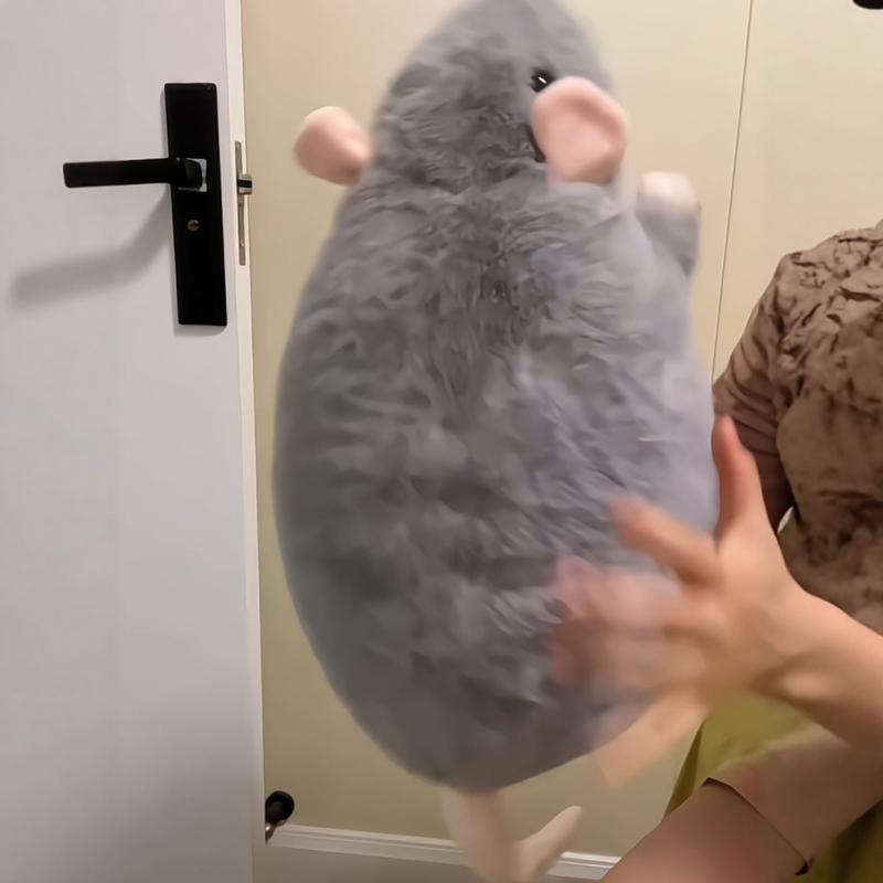 Gray Fancy Rat Plush Doll - Cute Simulation Stuffed Toy & Sleeping Pillow Gift