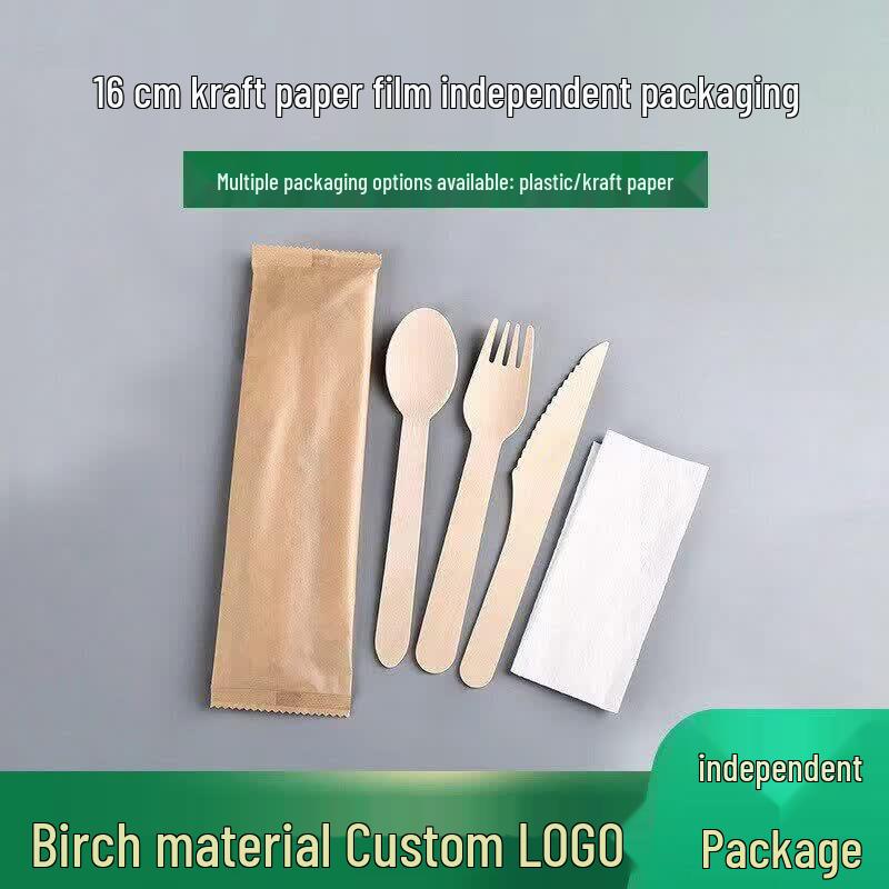 Disposable Biodegradable Wooden Cutlery Set