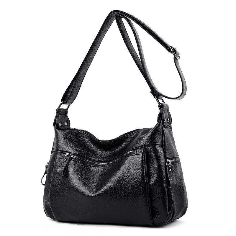 Women's Bag Handbag Fashionable Middle-aged Mother Bag Shoulder Bag Solid Color Ladies Handbag Messenger Bag