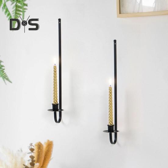 2 ks kovový svícen na stěnu Dekorační svícen na svíčku Moderní nástěnné kuželové stojánky na svíčky pro krb Obývací pokoj Statek