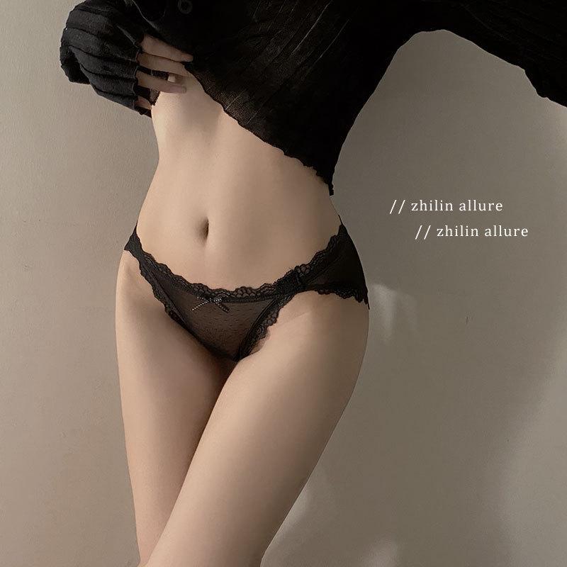 

Кружевные трусики-слипы с низкой посадкой из сетки - Прозрачная элегантность One Size 80-120