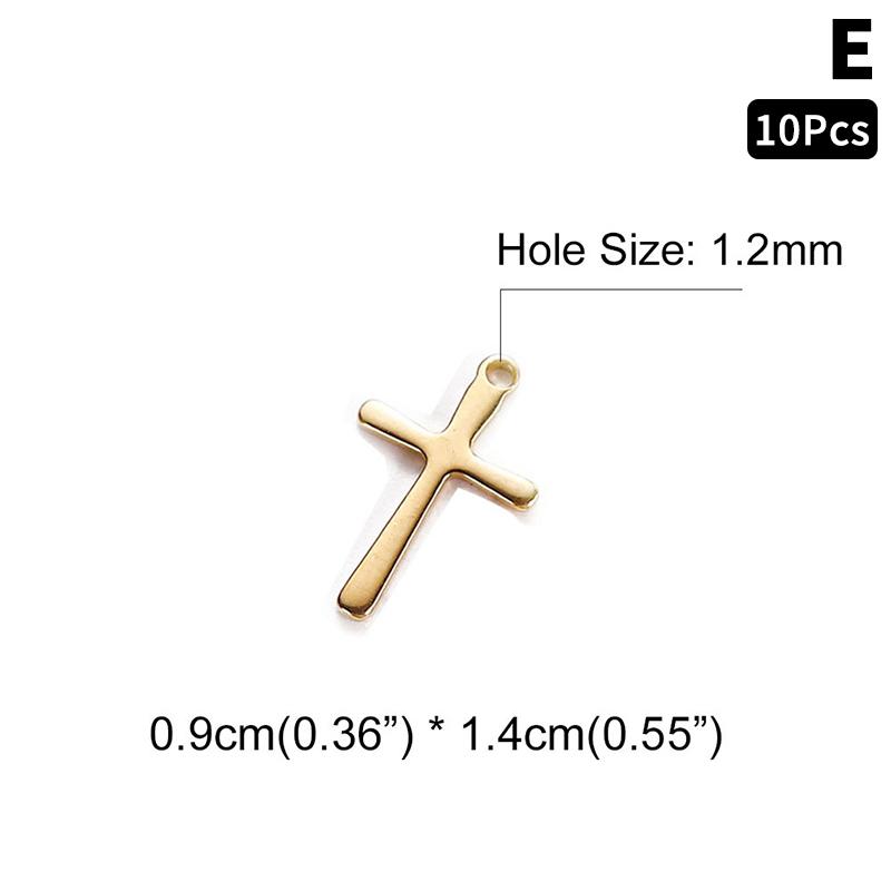 10Pcs/lot Stainless Steel Cross Charms Pendant Religious Jewelry Making DIY Charms Handmade Crafts