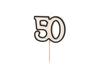 Birthday Candle '50', Fiftieth, Black and White, 5.5 Cm