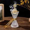 Bruciatore di Incenso a Forma di Bouquet in Vetro Cristallo Stile Arabo Decorazione per Casa Ufficio Supporto per Bruciatore di Incenso Stile Arabo Stufa Aromatica