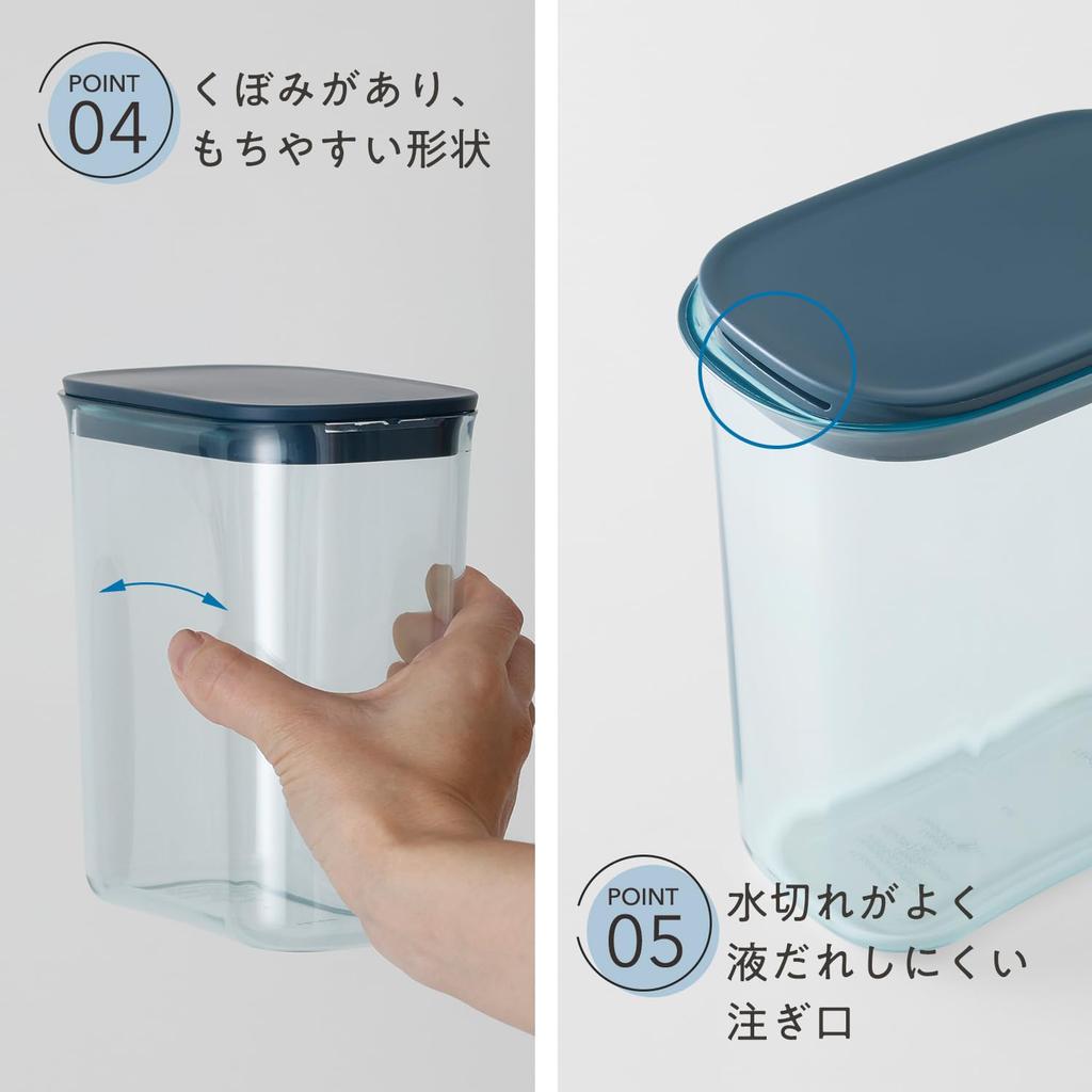 Marna Water Pitcher 1L - Fits in narrow spaces in the refrigerator (Heat-resistant/Dishwasher-safe/Wide mouth) Easy to clean Water, iced tea pot, cold