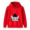 Kids Boys Girls Hooded Sweatshirt, Funny Peeking Cat Triangle Graphic Casual Pullover Hoodie, Soft Long Sleeve Streetwear for Children