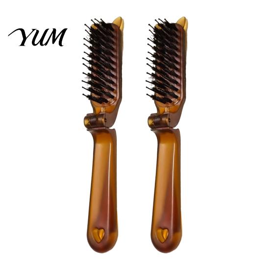 Boar Bristle Brush 1/2/3Pcs Foldable Hair Brush, Men Women Detangling All Types Styling Portable Travel Comb for Frizz Control