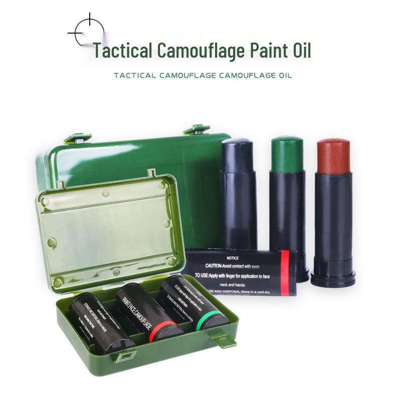 3-Color Tactical Camouflage Face Paint Set for Military Fans