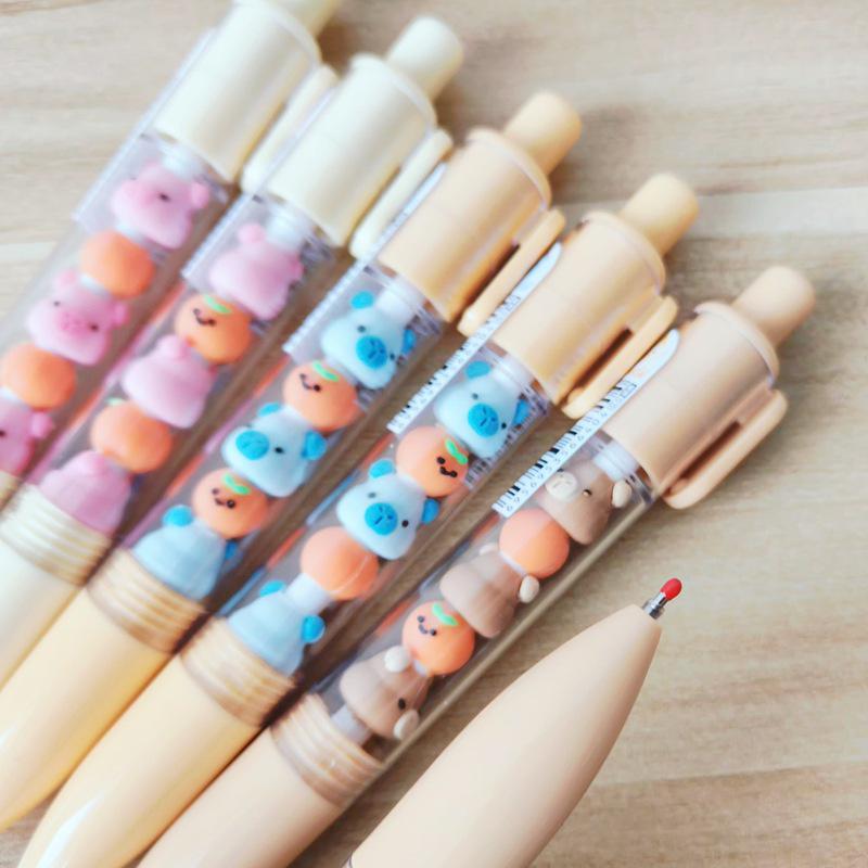 6-Piece DIY Neutral 0.5mm Click Pen Set for Students - Fun and Free Combination