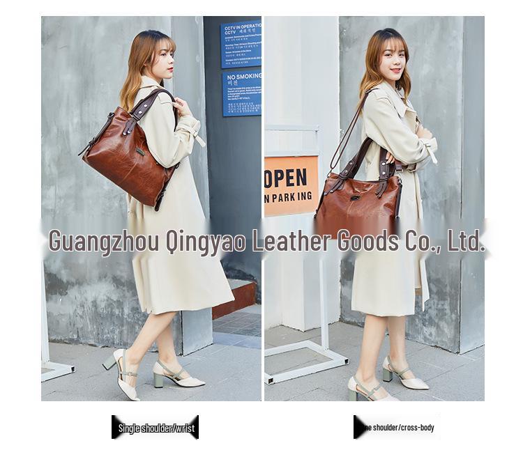 Xidi Paul 2024 Retro Fashion Women's Large Capacity Soft Leather Shoulder & Crossbody Tote Bag