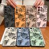 Magnetic For Magsafe Case For Samsung Galaxy S26 Ultra S25 Edge S24 Plus S23 FE S22 A54 A55 A56 5G Sketching Rose Flower Pattern Matte Cover