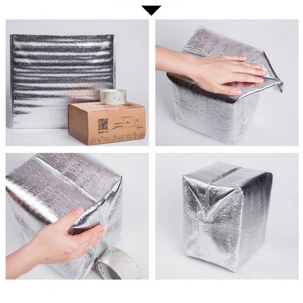 50Pcs/Pack Aluminum Foil Cooler Bag Insulation Folding Picnic Portable  Food Thermal Packing Bag Food Delivery Drink Insulated
