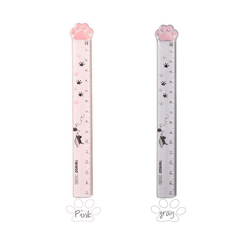 Cute Cat Paw Plastic Straight Rulers Kawaii School Office Supplies Planner Accessories Student Prize