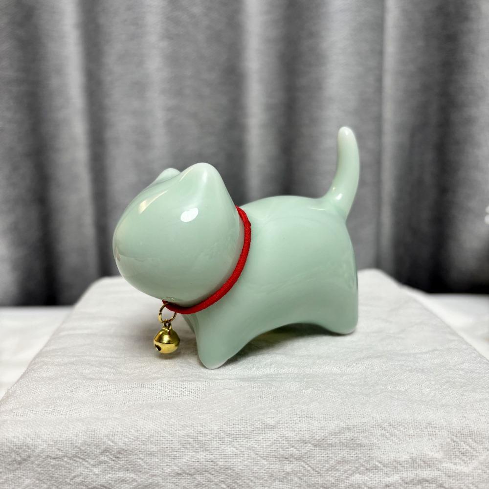 Luxury Style Lucky Cat Bell  Figurines Ceramics Animal Feng Shui Decor  Office Accessories