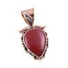 Natural Red Jasper Gemstone 925 Solid Sterling Silver TwoTone Pendant 1.25" Z7E13