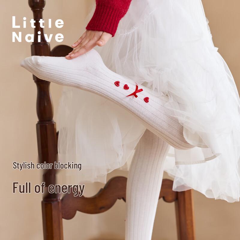 Little Naive Girls  Anti-Bacterial Elastic Tights with Bow Detail 7-9 Years (42-44cm)