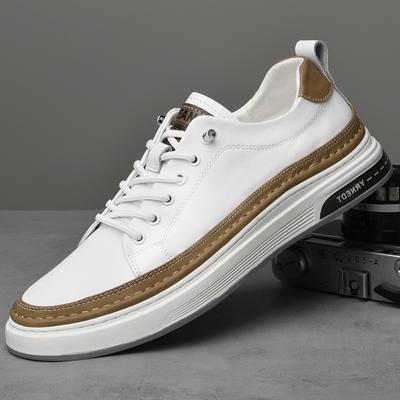 Fashion Genuine Leather Men's Casual Shoes Handmade Lace Up Designer Shoes Luxury Brand Outdoor Sport Walking Sneakers Tennis Masculino