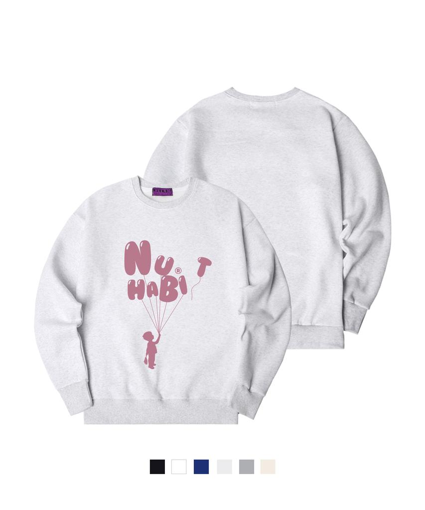 NUHABIT N/H Front Balloon Oversized Fleece-Lined Sweatshirt (Som4-4Nh1265)