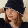 SOCKS APPEAL Ribbon Embossing Cotton Bucket Hat Navy
