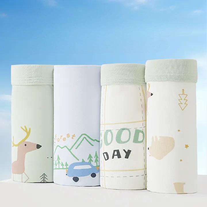 4Pcs Cute Cartoon Boys Modal Boxer Briefs Summer Breathable Soft Kids Daily Underwear Comfort Kids Shorts