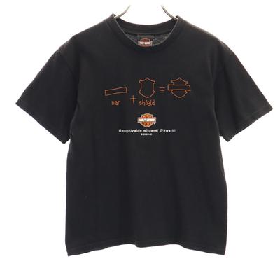 00s Old Short Sleeve T-shirt M Black Women Used