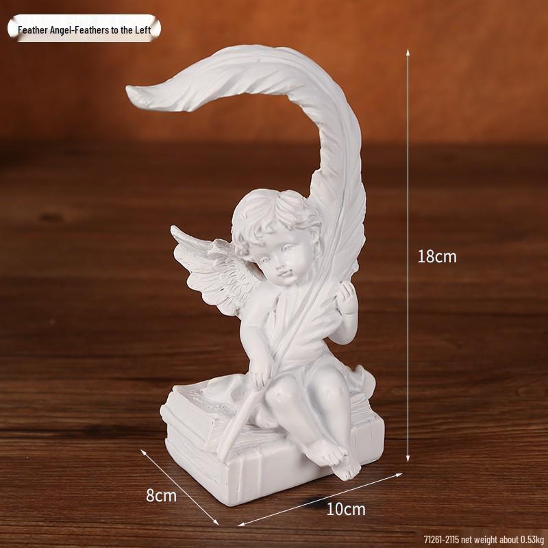 Americká Retro Evropská Pryskyřičná Figurka Anděla: Bílá stolní dekorace pro malé dívky