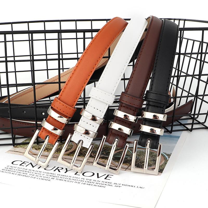Pu Womens Fashion Leather Belt With Fine Alloy Buckle For Office Outings And