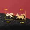 Japanese & Korean Style Asymmetrical Fish Bone Cat Earrings for Girls - Stainless Steel Niche Design