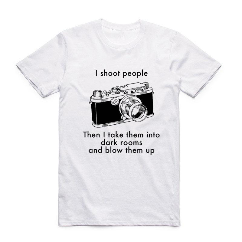 

2019 Men Print Camera Photography Photograph Photo T Shirt O-Neck Short Sleeve Summer Casual I Shoot People T-shirt HCP944 4XL