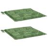 Seat Cushion Set 2 Pcs Leaf Pattern 50 X 50 X 4 Cm Fabric