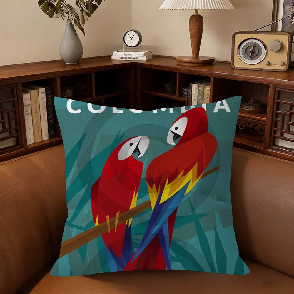 Vintage Landscape Colombia Pillowcase Toon Gift Cushion Cover Bedroom Home Sofa Chair Seat Decor Pillow Case