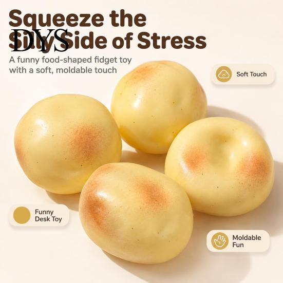 Shapeable Potato Toy Stress Relief Toy, No Rebound Mashed Sensory Squeeze Realistic Moldable Fidget for Relaxation