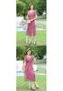Elegant Summer Floral Dress for Middle-aged Women - Chinese National Style, Short Sleeve Maxi
