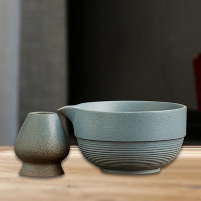 2 sztuki Tradycyjna japońska miseczka do matchy i podstawka na trzepaczkę Porcelanowe narzędzie do przygotowywania Herbaty z