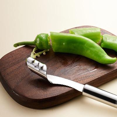 Edelstahl Entkerner Chili Entkerner Bittermelone Samenentferner Kern Ausgrabungsschwert Grüner Paprika Schneider Samen Ausgrabungswerkzeug Küche