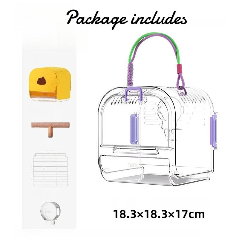 

Parrots Cages Portable Outdoor Transparent Bird Bag Breathable Peony Cages Lightweight Bird House Supplies Small Pets Carries фиолетовый