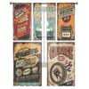 Vintage Auto Service Metallschilder und Poster Transparente Vorhänge für Wohnzimmer Tüll-Fenstervorhang Schlafzimmer Küche Schleier Vorhänge
