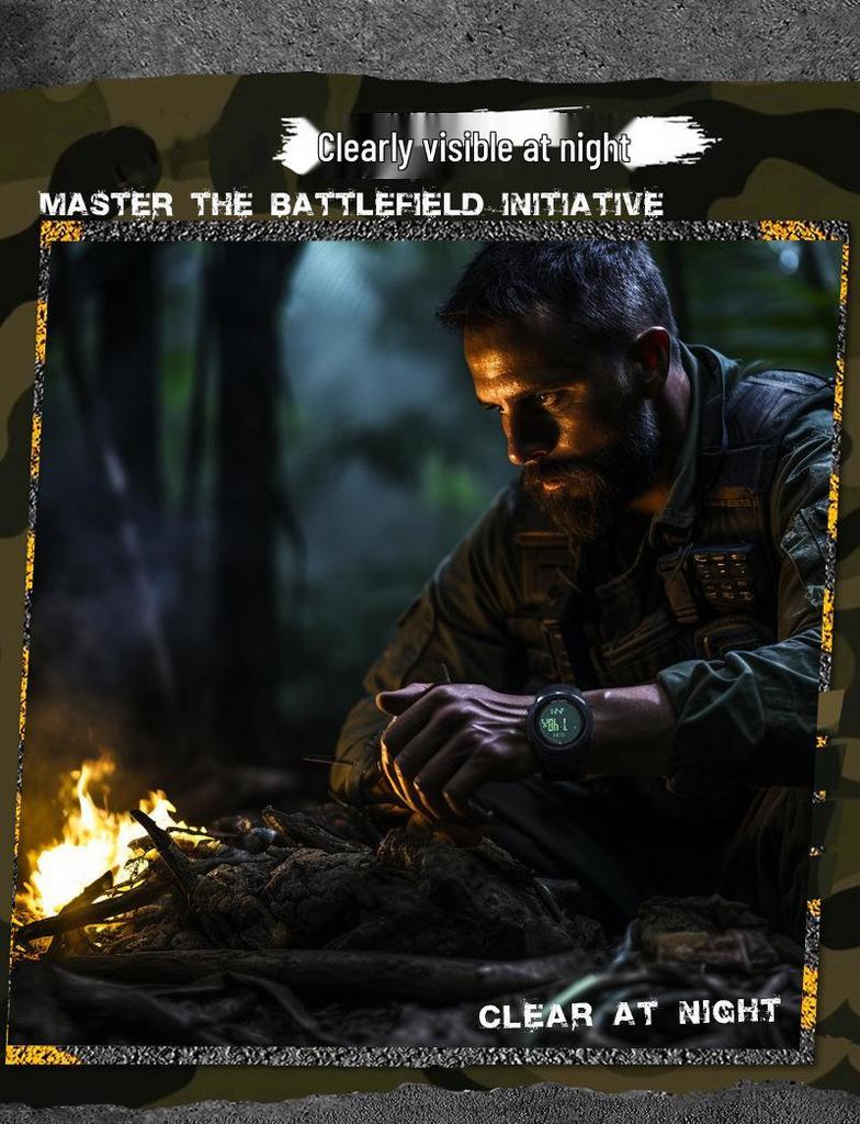 Men's Multifunctional Outdoor Sports Smartwatch: Altimeter, Barometer, Compass, Thermometer, Waterproof for Running & Mountaineering