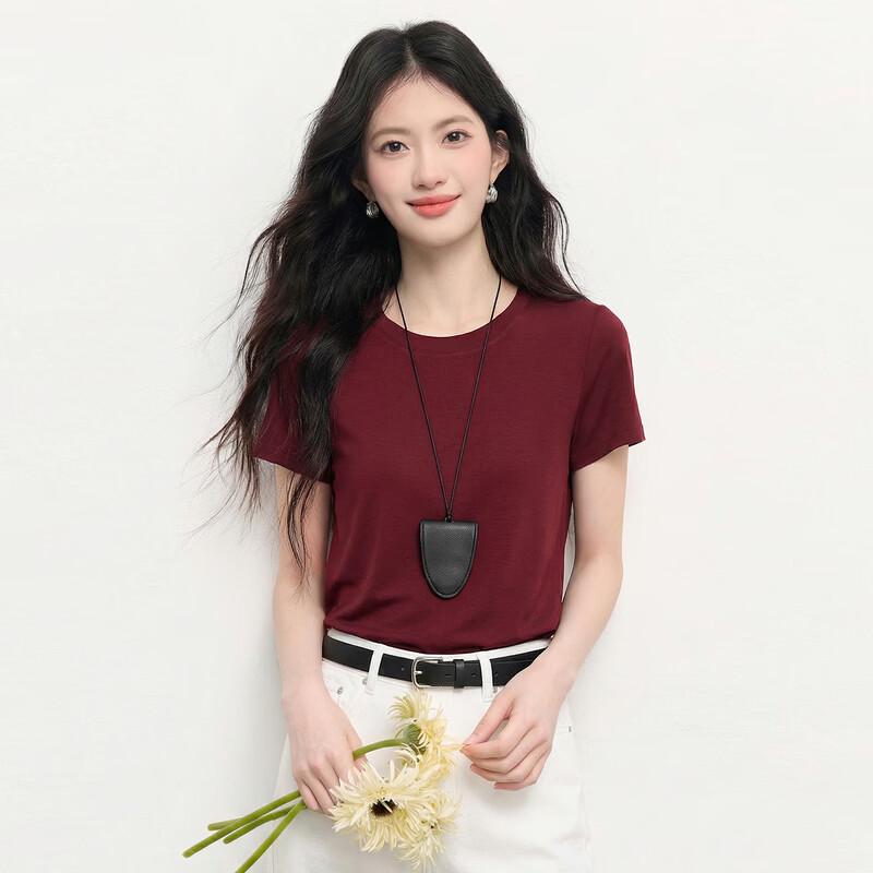 

Sllsky Women s Tencel Wool Blend Short Sleeve T-Shirt XXL