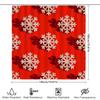 Snowflake Pattern Red Shower Curtain Christmas Decorations For Bathroom Modern Home Accessories