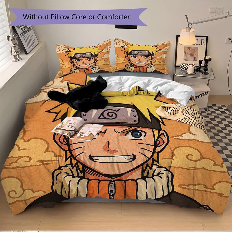 Naruto'S Determination Print 3Pcs Bedding Setduvet Cover With 2 Bedropillowcase Home Birthday Gift