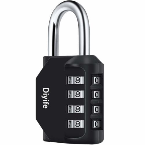

Diyife Padlock, 4-Digit Combination Lock, Anti-Theft, Numbered Combination Lock, Valuables Lock, School Locker, Business, Warehouse, Outdoor Use, Japa
