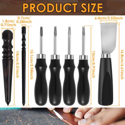 6/7 Stück Lederhandwerkzeug-Set Lederkantenhobel Schneidemesser Arbeitswerkzeug-Set, DIY Lederhandarbeiten Schneidwerkzeug