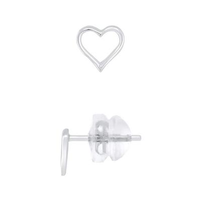 Earrings - LÉA &; ARTHUR - Openwork Heart - 375 White Gold - SILICONOR Stroller System - Child